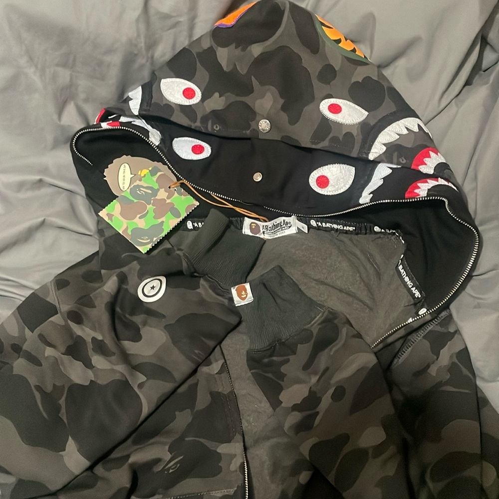 Black bape jacket, double headed! 100% real